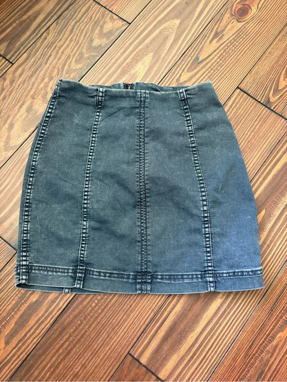 Free People Washed Black Panel Mini Skirt